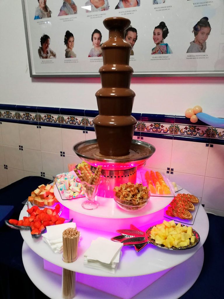 Alquiler de fuente de chocolate para celebraciones en Valencia